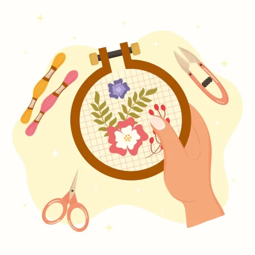 hand-with-embroidery-weaving-set-icons_603843-1443